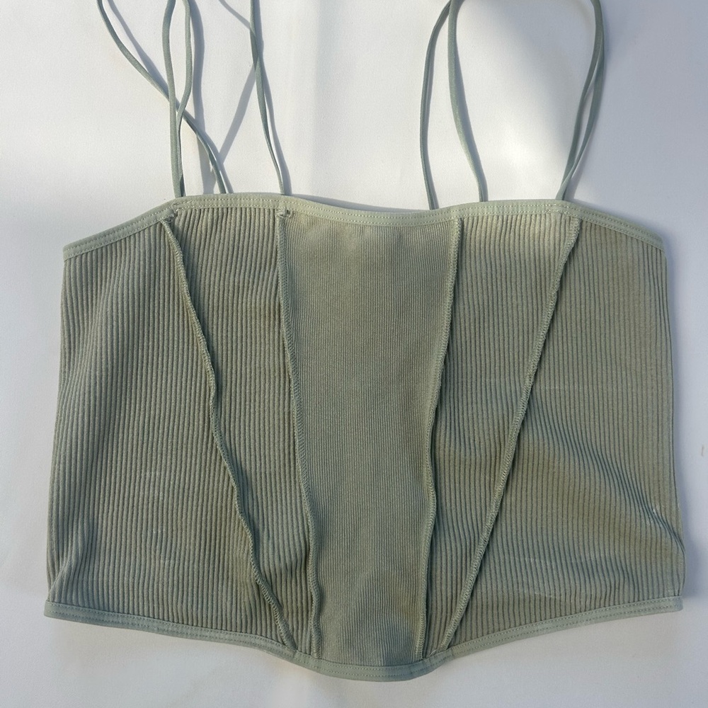 Urban Outfitters Olive Grey Ribbed bralette